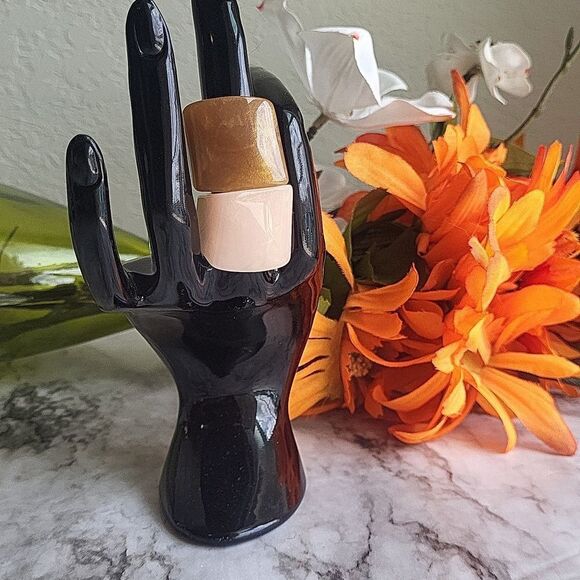 1 Pc Design Acrylic Resin Rings Wide Thick Dome Knuckle Size 7.5 - Picture 7 of 11